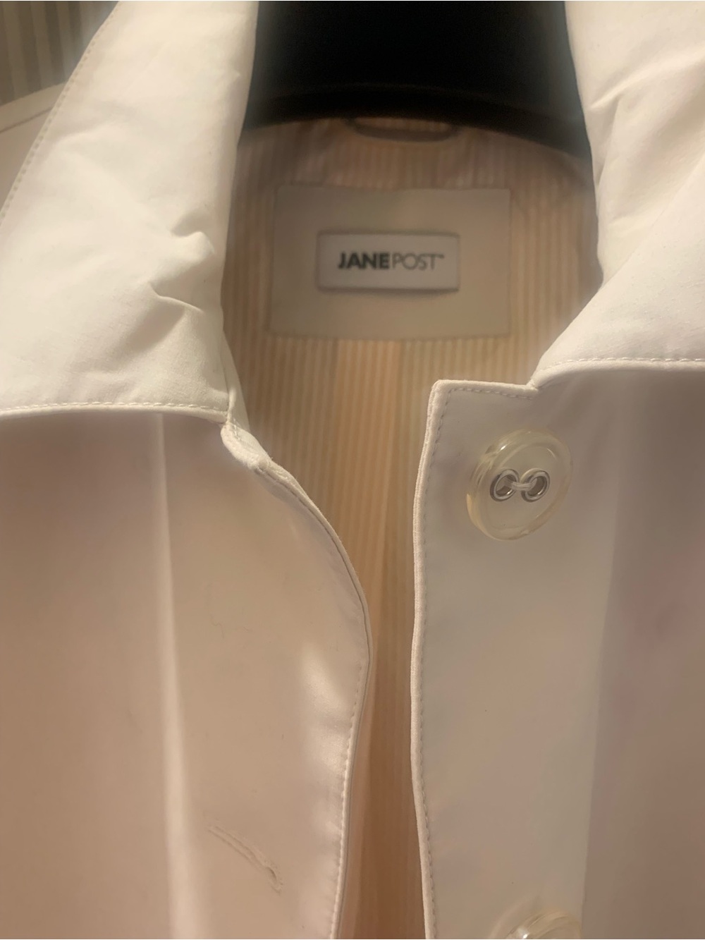 Jane Post Cream Button-Front  Rain  Jacket - Picture 6 of 7